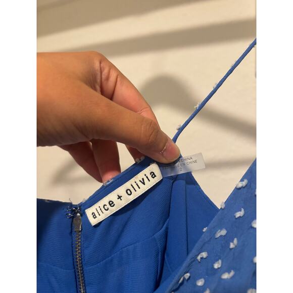 ALICE + OLIVIA Y2K Polka-Dot Silk-Blend Mini Dress Sz 2 (XS) - Picture 3 of 7